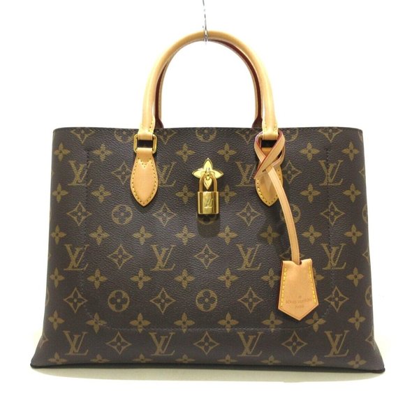 Flower Tote Monogram Canvas Shoulder Bag - Picture 1 of 8